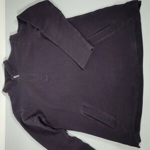 Blue Skyline black ribbed quarter zip cotton pullover sweater S